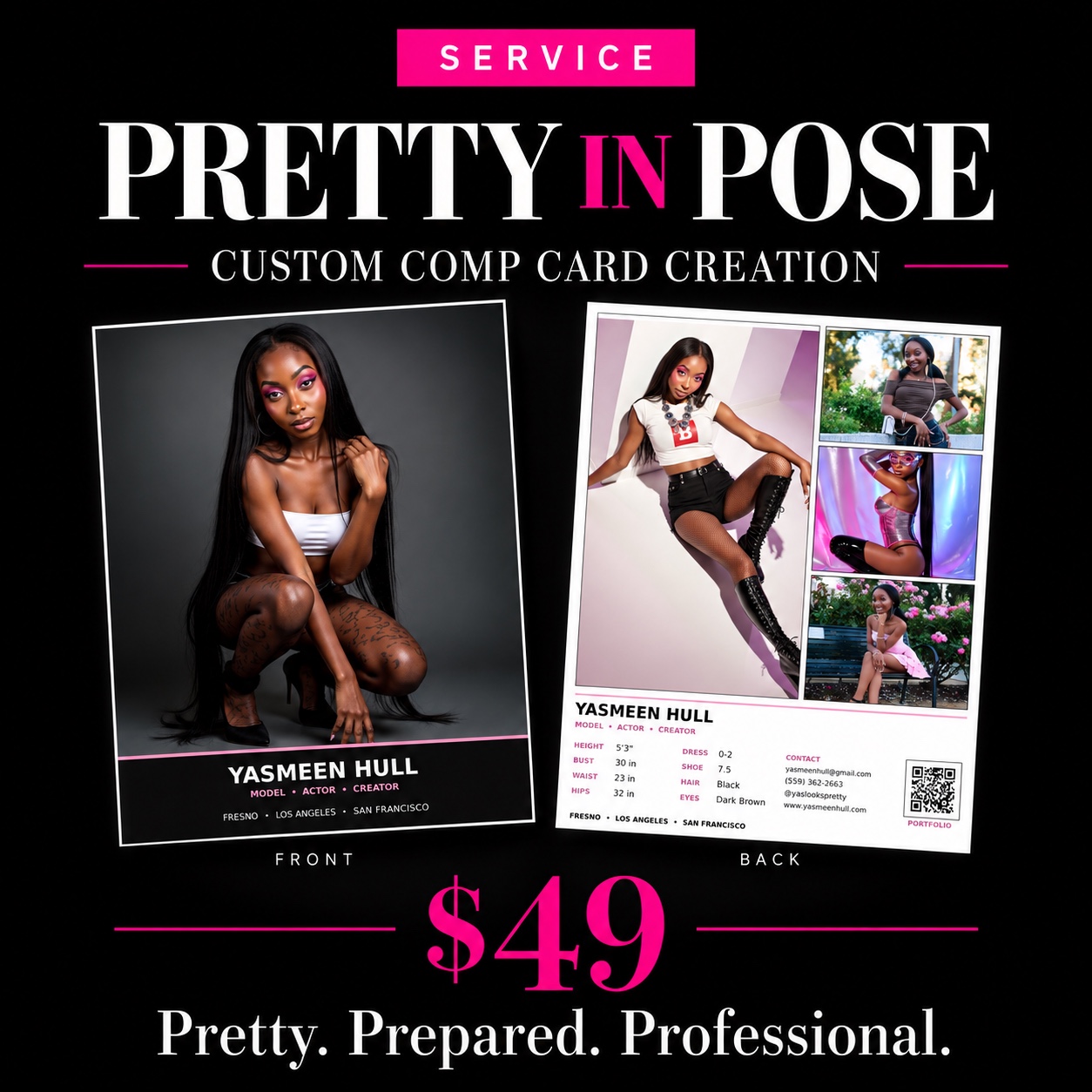 Pretty in Pose Comp Card Creation