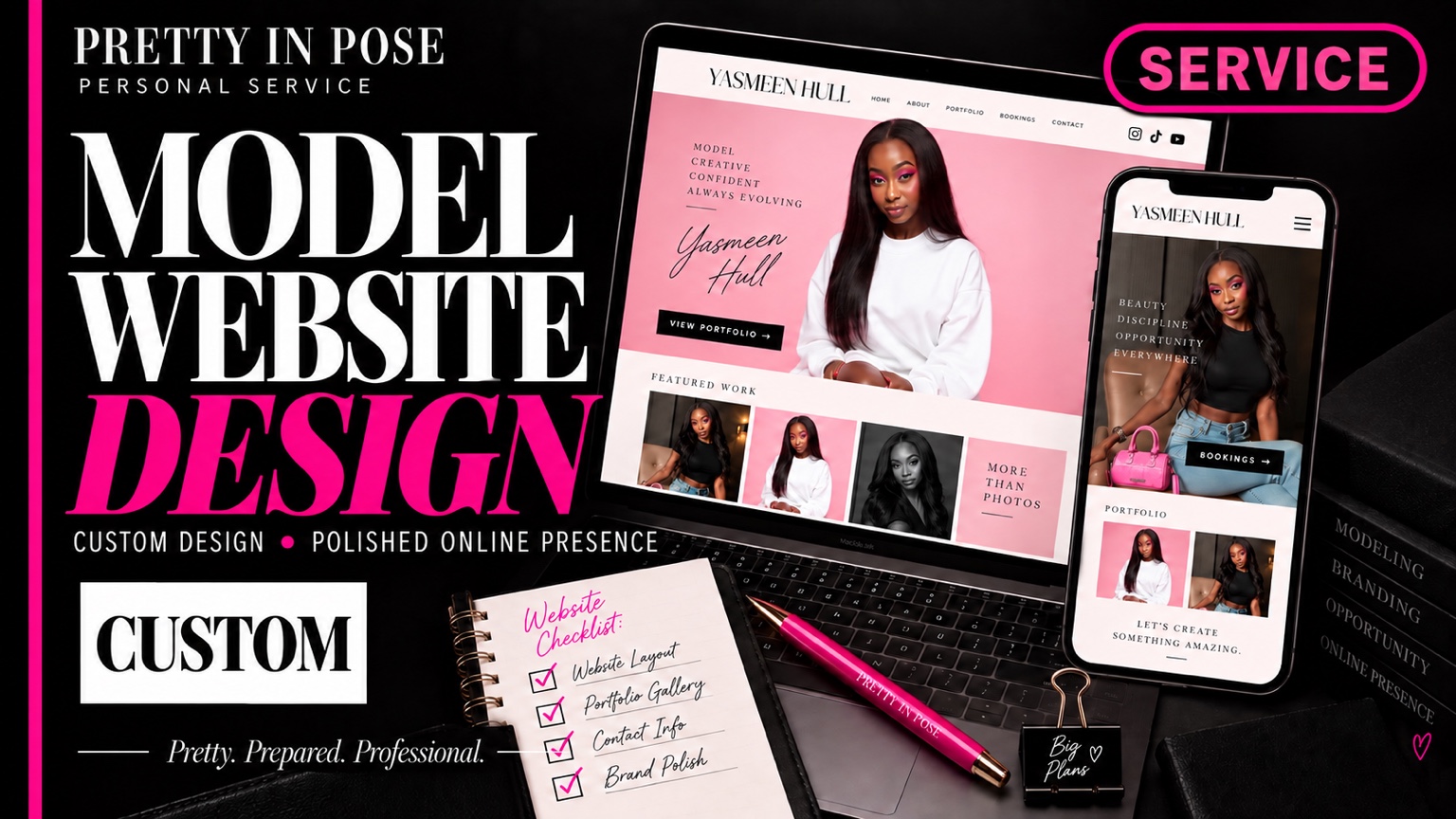 Pretty in Pose Model Website Design